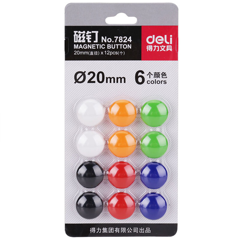 得力（deli） 7824  磁钉白板磁力 固定磁扣 小磁铁 20mm_http://www.szkoa.com/img/images/C201902/1551253436615.jpg