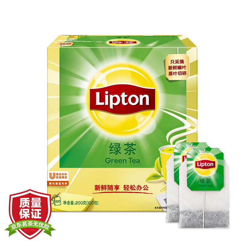 立顿（Lipton） 茶叶 100包200g 袋泡茶茶包(绿茶)