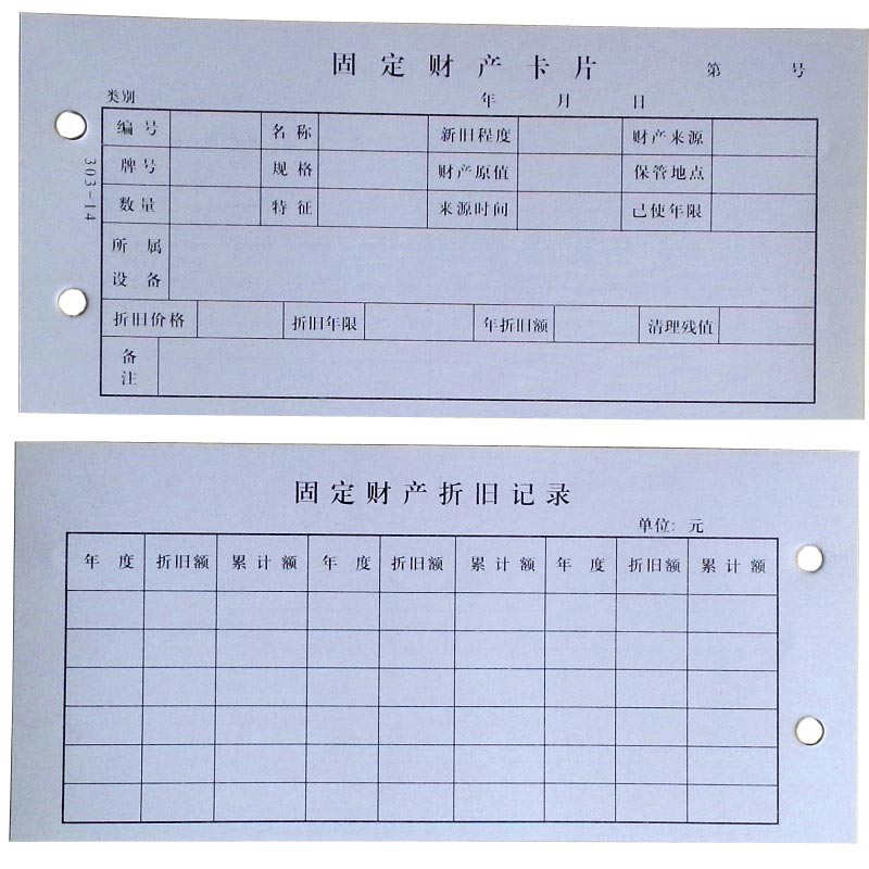 成文厚 303-14 固定资产卡片171*86mm 100张/包 