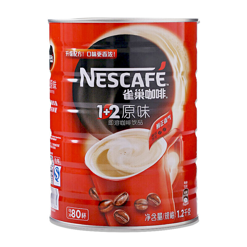 雀巢（Nestle） 1.2kg 咖啡1+2原味罐装 