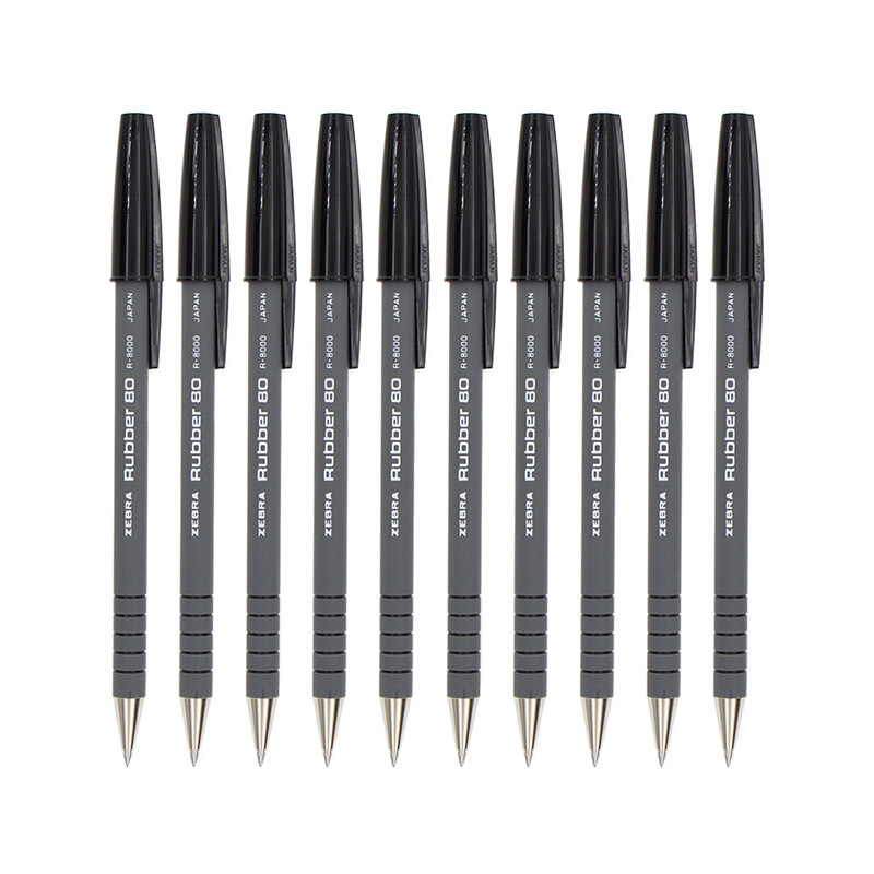 斑马牌（ZEBRA）R-8000橡胶杆圆珠笔0.7mm(黑色)