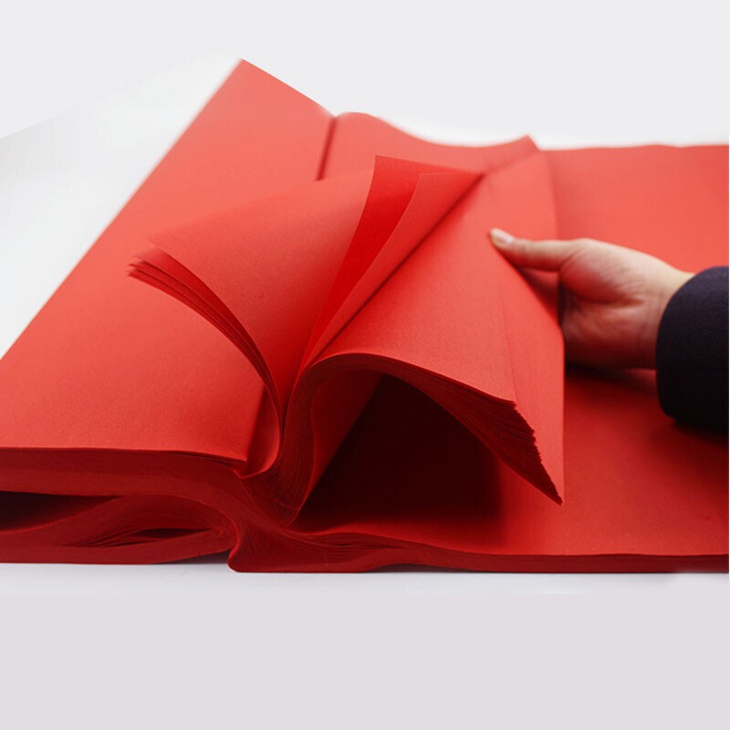 大红纸A4剪纸专用纸双面大红色宣纸四尺68*138cm