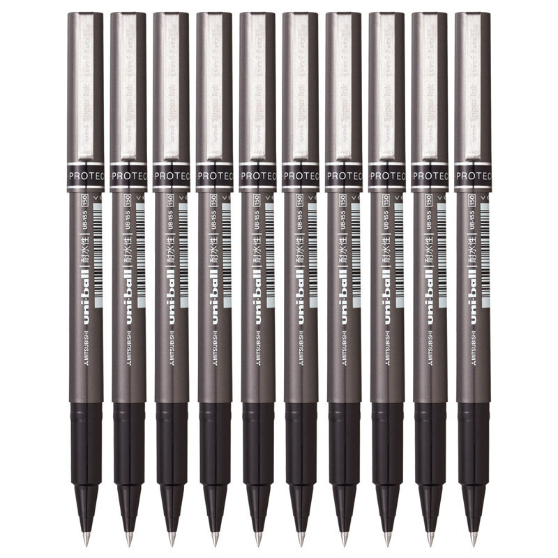 三菱（uni）UB-155（耐水防晒）中性笔 签字笔0.5mm 10支装 (黑色) _http://www.szkoa.com/img/sp/100/3eba425a-fe62-4a37-bdb9-d58df2c50120.jpg