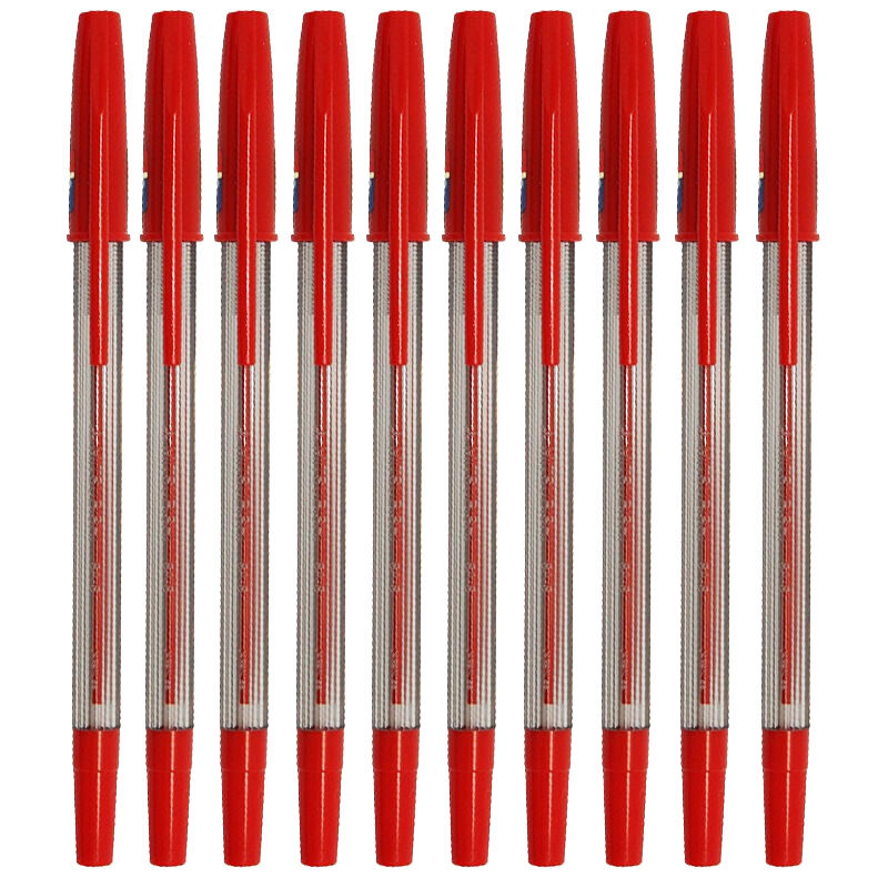 三菱（uni） SA-S 经典圆珠笔 超顺滑原子笔0.7mm/10支装 (红色) 