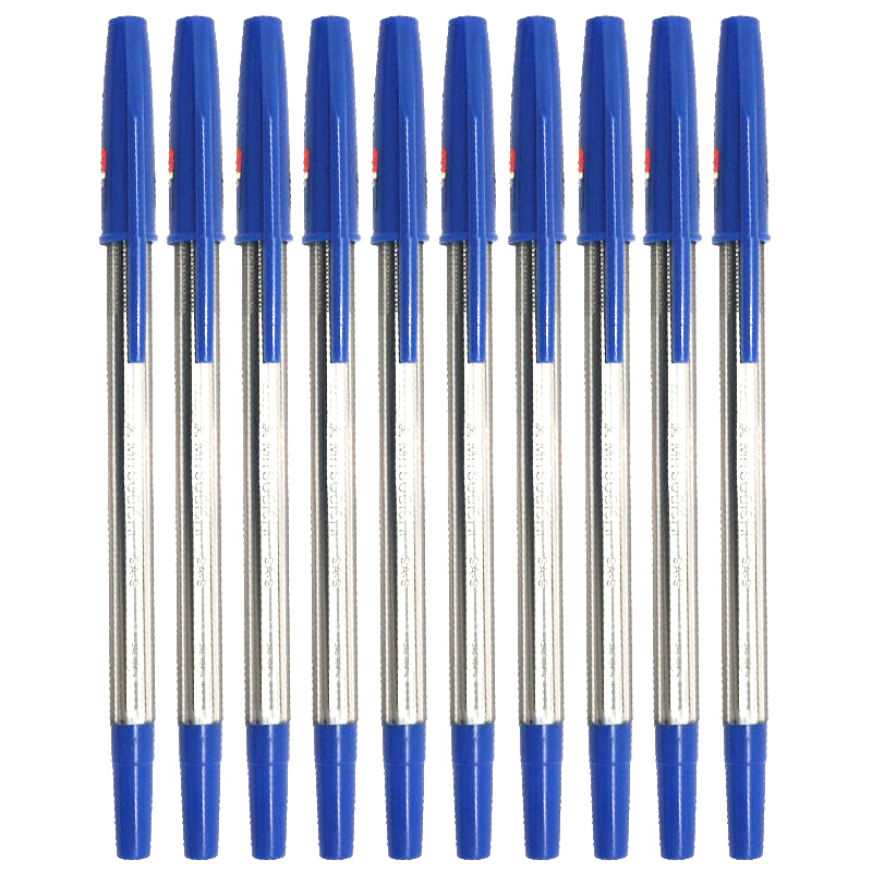 三菱（uni） SA-S 经典圆珠笔 超顺滑原子笔0.7mm/10支装 (蓝色) 