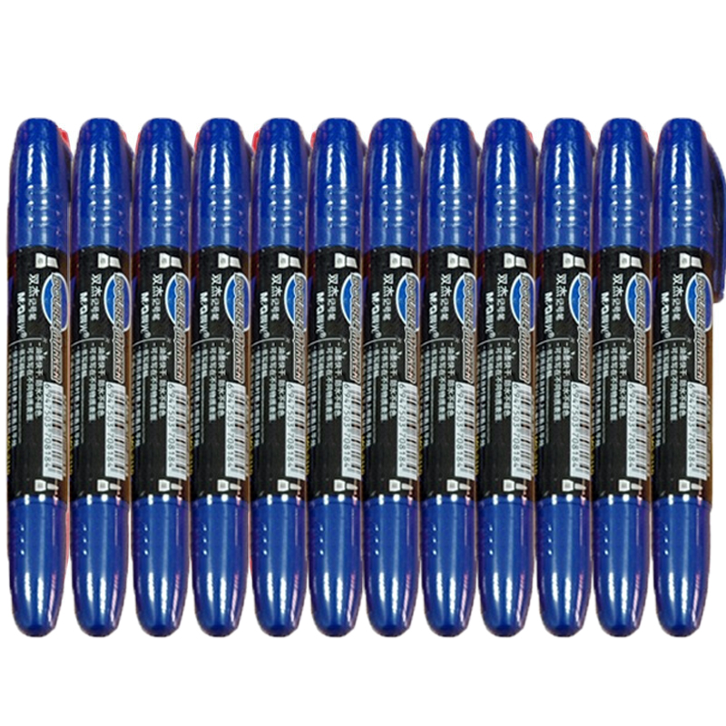 晨光（M&G） MG2110 大双头油性记号笔 12支/盒（蓝色）