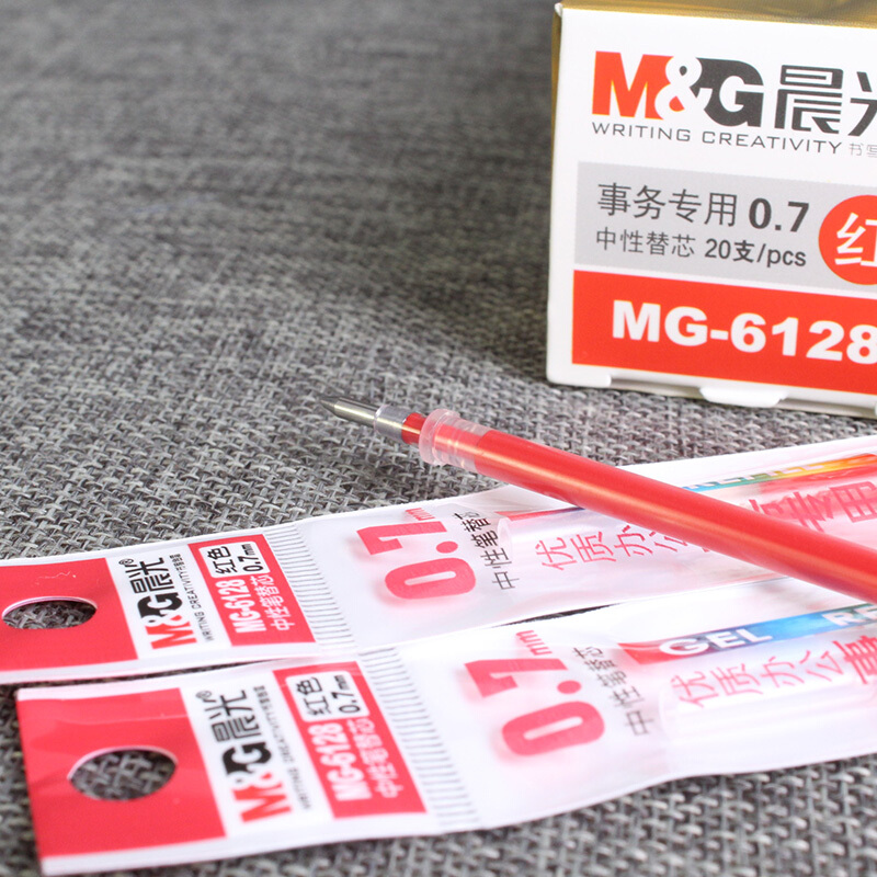 晨光（M&G） MG6128 0.7mm子弹头中性笔签字笔水笔替芯笔芯 20支/盒（红色）_http://www.szkoa.com/img/sp/115/19f0228f-ad89-4d24-9fe3-6670c26e891f.jpg