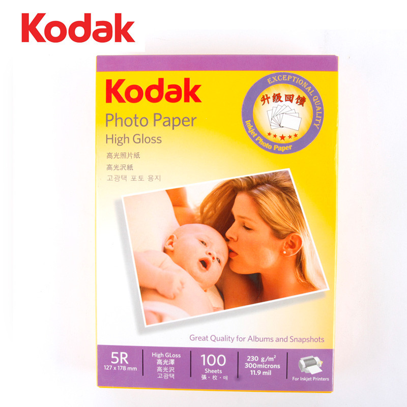 柯达（Kodak） 4R 高光相纸 6寸/230g 100张装