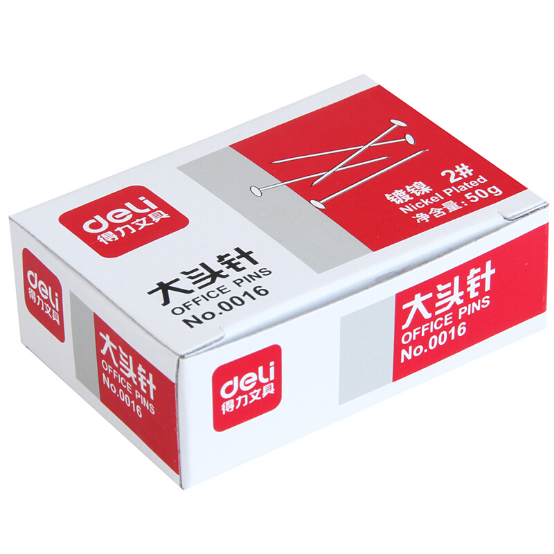 得力（deli） 0016 2#纸盒装镀镍大头针 50g/盒 （单盒装）_http://www.szkoa.com/img/sp/160/34fd6bdd-792c-4c55-af37-471b7c00b596.jpg