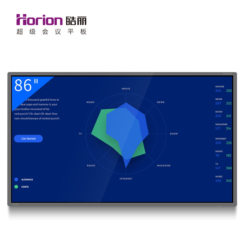 皓丽（Horion） 86M2 商显触控一体机 智能会议平板 液晶交互式电子白板 (86英寸/4K超高清) 