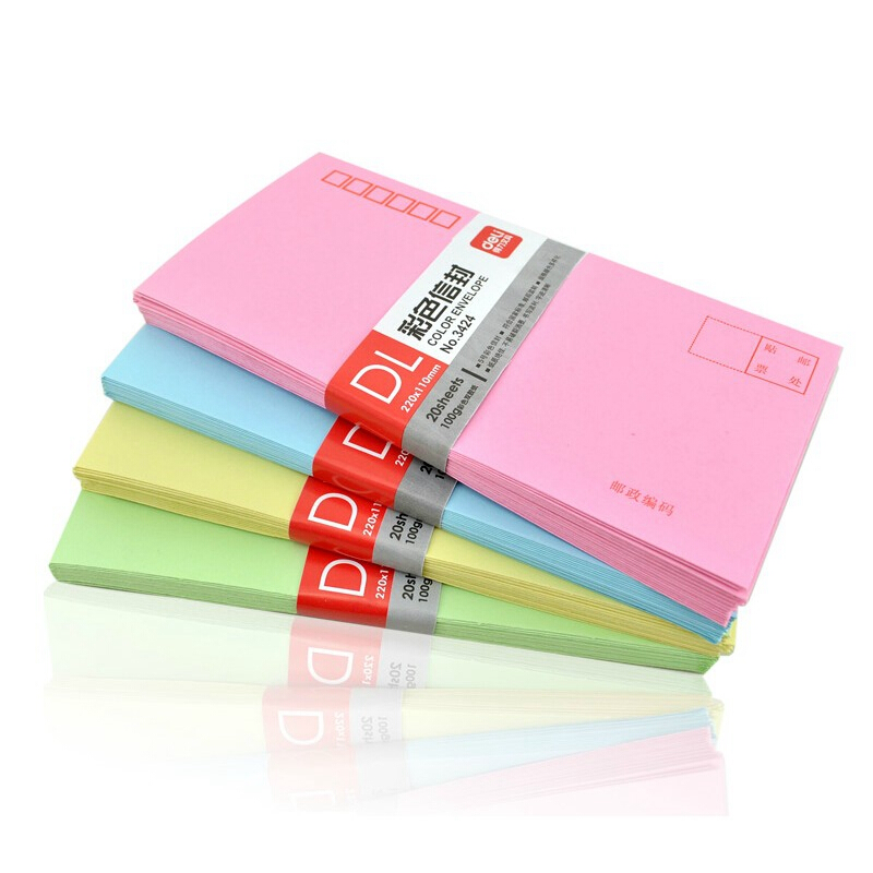 得力（deli） 3424 彩色信封-5号(20个/包)（混合）