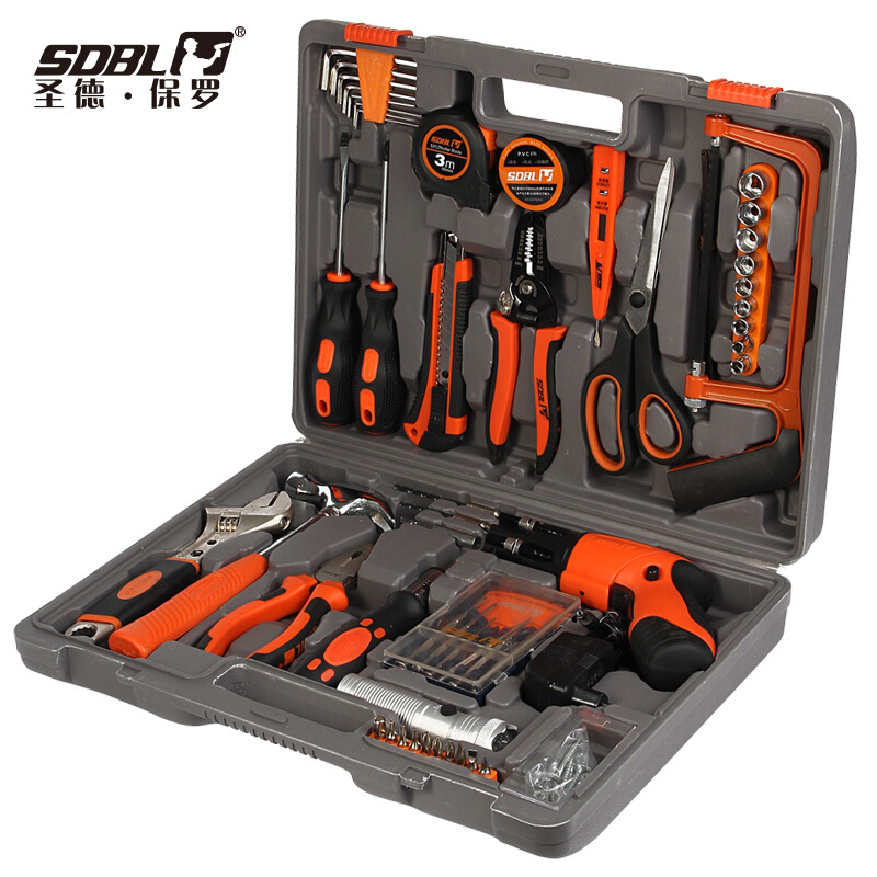 圣德保罗（SDBL） SD-013 82件套电动工具组合 多用组套含电钻 家用车用工具箱五金工具包
