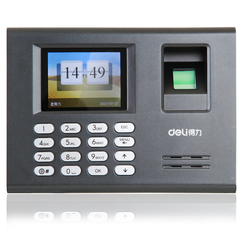 得力（deli） 3946 智能指纹考勤机免软件免安装 彩屏打卡机
