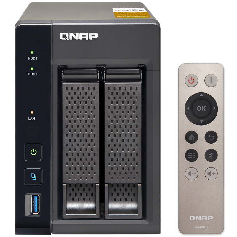 威联通（QNAP） TS-253A 4G内存 两盘位网络存储器NAS 四核处理器 （无内置硬盘）