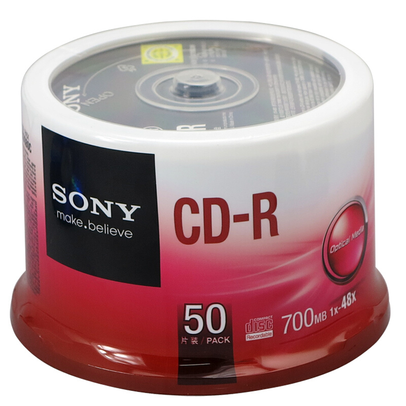 索尼（SONY） CD-R 光盘/刻录盘 48速700MB 桶装50片