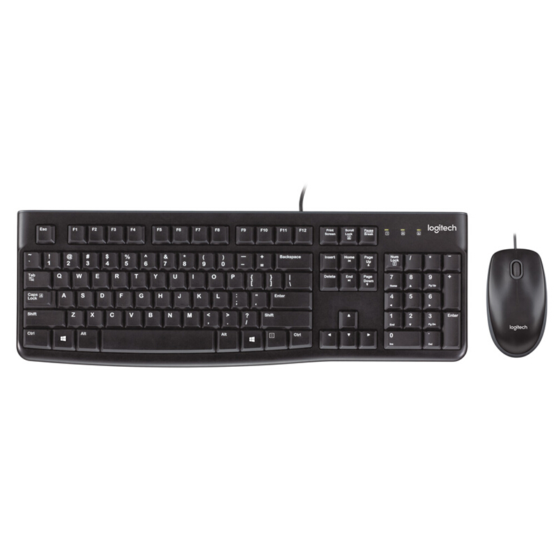 罗技（Logitech） MK120 鼠标键盘套装 三年质保 (黑色) 