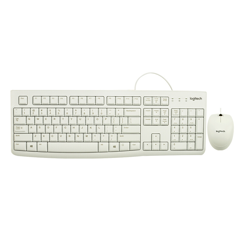 罗技（Logitech） MK120 鼠标键盘套装 三年质保 (白色) 