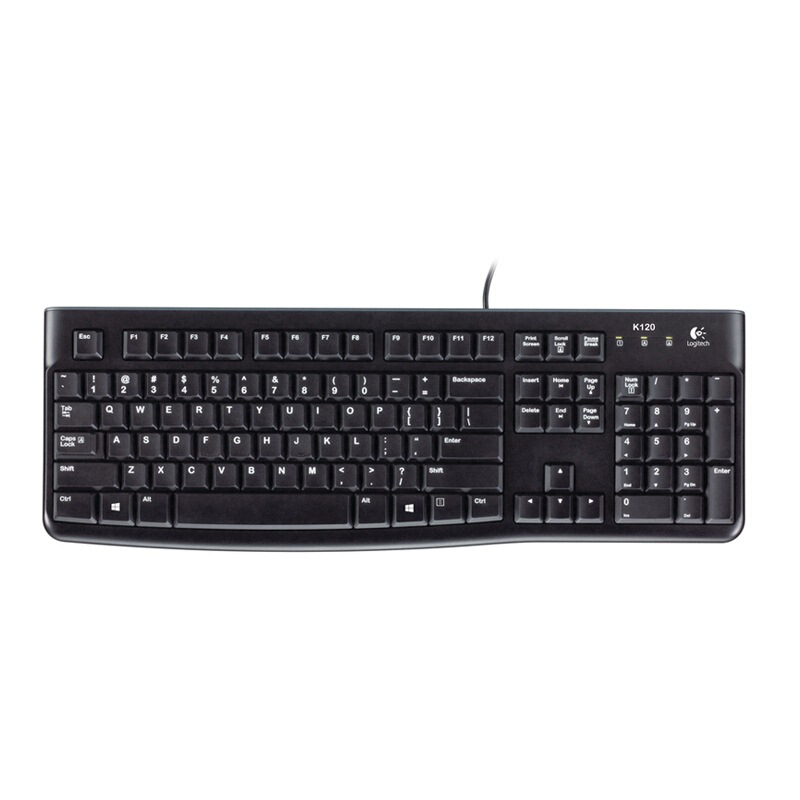 罗技（Logitech） K120 有线键盘（黑色） 1.5米线长