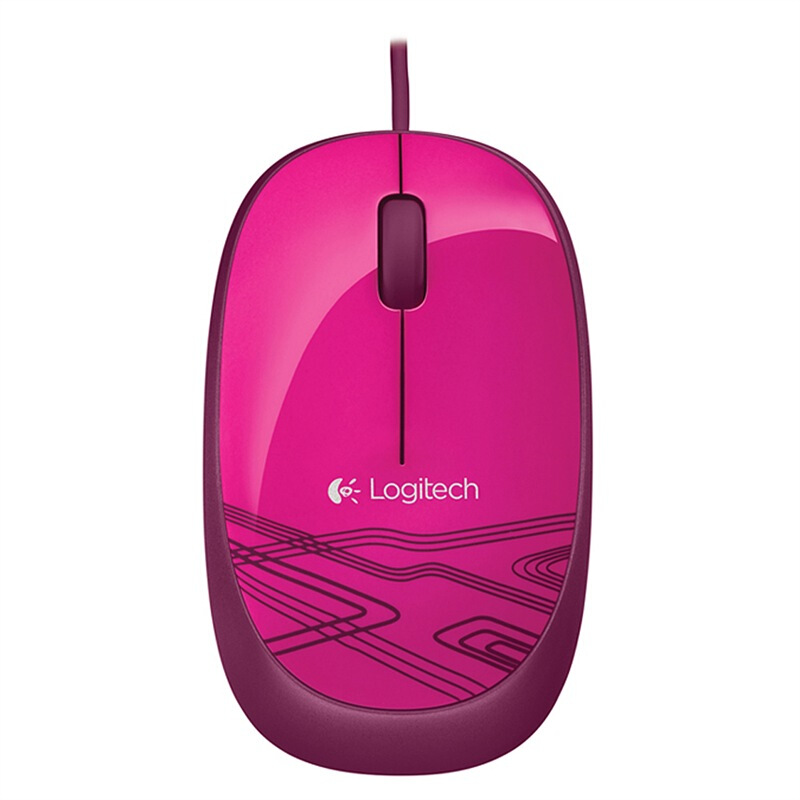 罗技（Logitech） M105 时尚多彩鼠标 左右手通用 (蜜桃粉) 