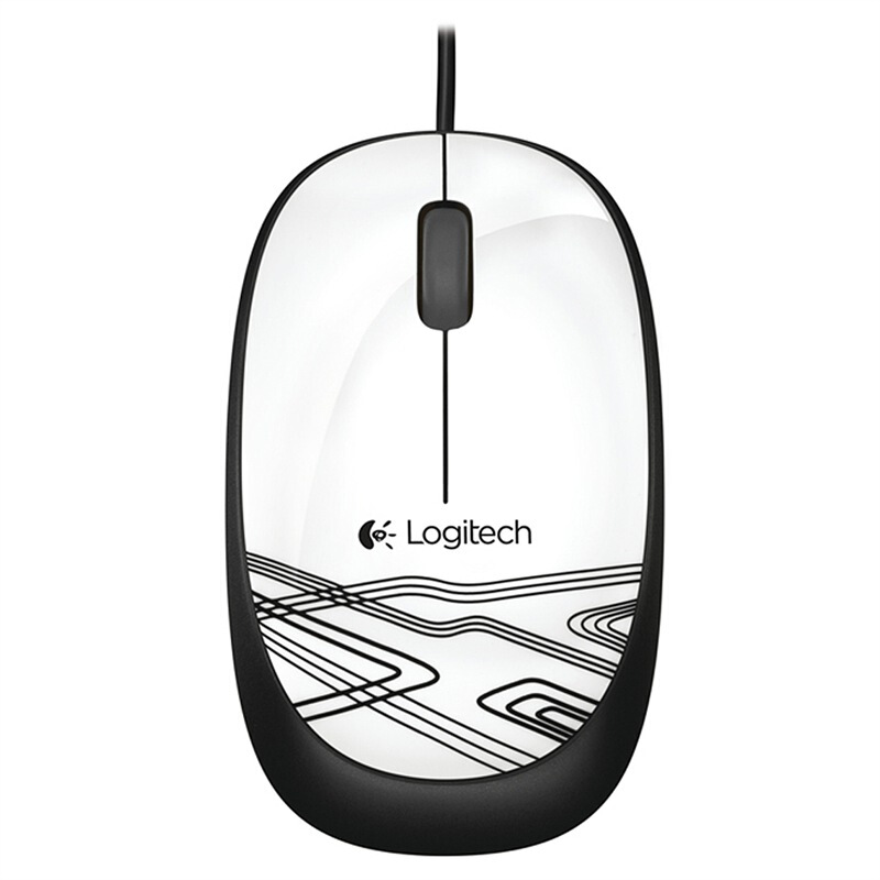 罗技（Logitech） M105 时尚多彩鼠标 左右手通用 (清新白) 