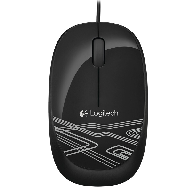 罗技（Logitech） M105 时尚多彩鼠标 左右手通用 (炫酷黑) 