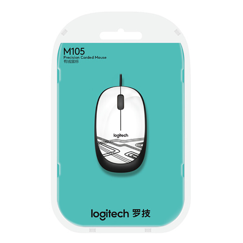 罗技（Logitech） M105 时尚多彩鼠标 左右手通用 (清新白) _http://www.szkoa.com/img/sp/284/9ccbca07-989d-49d4-8418-5f23012154df.jpg