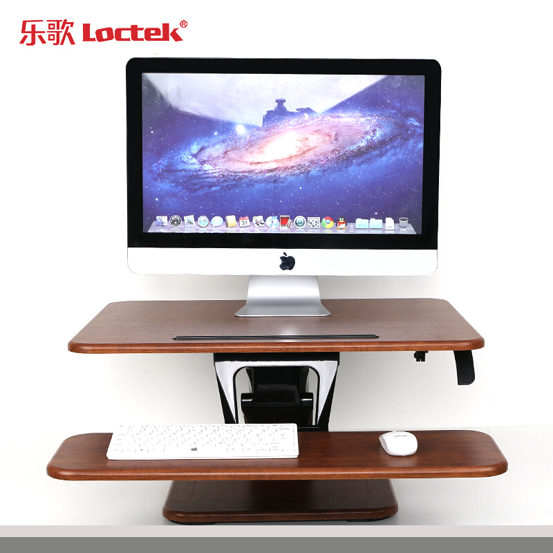 乐歌（Loctek） M3M 站立式办公升降台/升降桌 折叠移动笔记本工作台 (胡桃木色) 