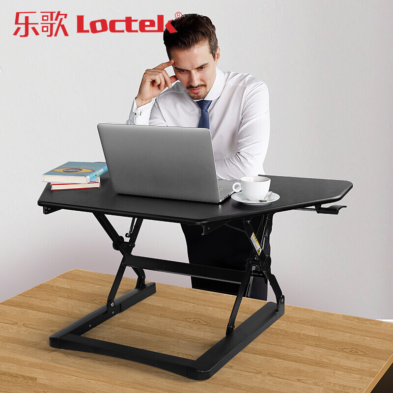 乐歌（Loctek） M2 站立式办公升降台/升降桌 折叠移动笔记本工作台 (黑色) 