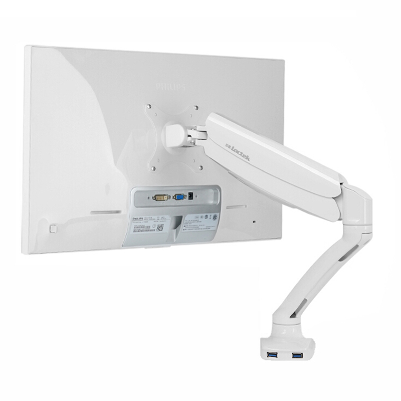 乐歌（Loctek） DLB502W 显示器支架 桌面旋转升降显示器支架臂 (白色) 