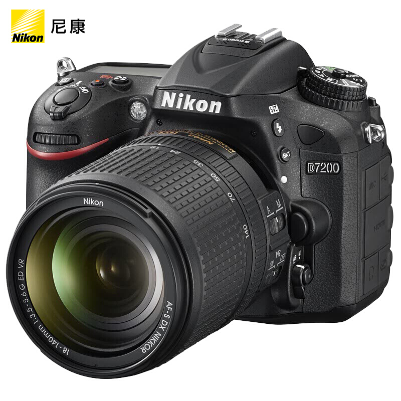 尼康（Nikon） D7200 单反数码照相机（AF-S DX 尼克尔 18-140mm f/3.5-5.6G ED VR镜头套机）