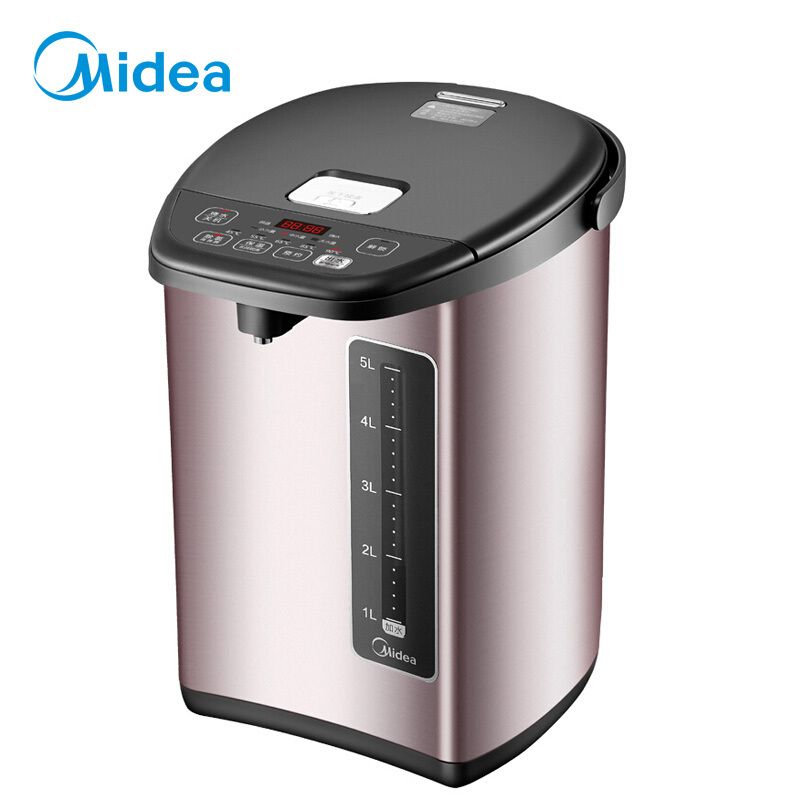 美的（Midea） PF708c-50T 304不锈钢电水壶 5L容量 5段温控电热水壶 双层彩钢烧水壶