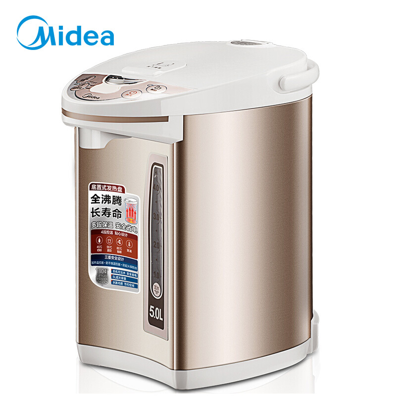 美的（Midea） PF701-50T 电热水瓶304不锈钢四段温控5L家用智能电热水壶
