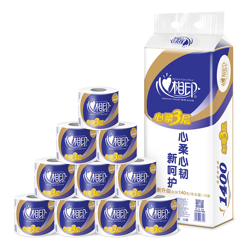 心相印（Mind Act Upon Mind） BT910 3层空芯卷纸卫生纸140g*10卷_http://www.szkoa.com/img/sp/382/c231981a-5127-41f3-9927-13edd6bf6372.jpg