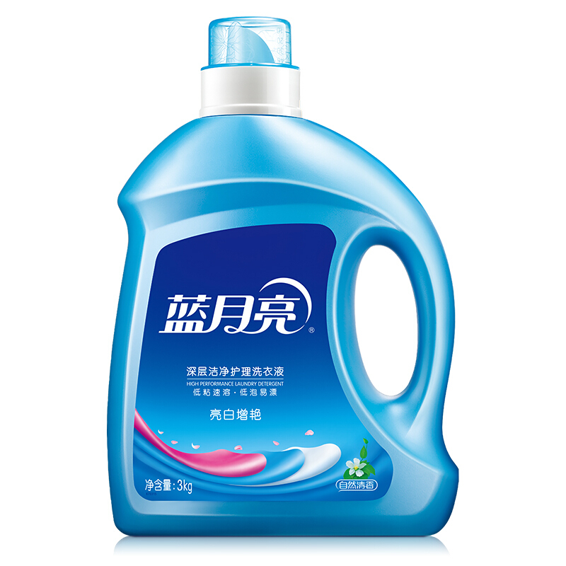 蓝月亮（Bluemoon） 亮白增艳 洗衣液（自然清香）3kg/瓶 
