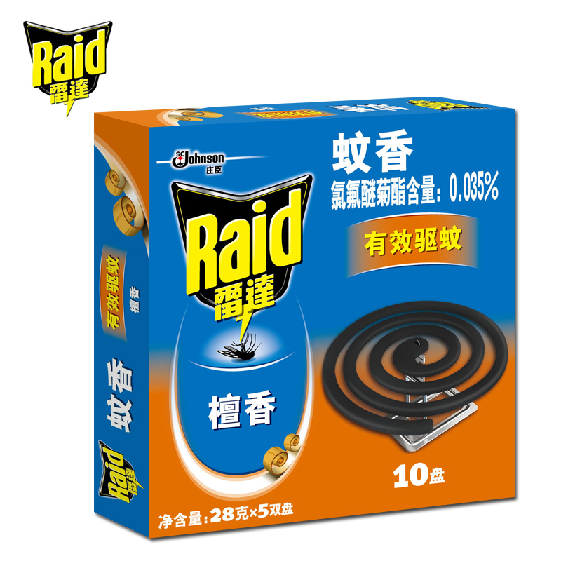 雷达（Raid） 有效驱蚊蚊香（檀香）10盘