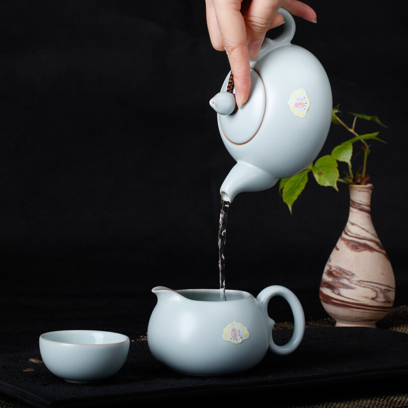 东道汝窑 功夫茶具套装 祈福茶壶半组（天青色）_http://www.szkoa.com/img/sp/437/a2e4ff68-0c73-4a56-a981-6502010766d0.jpg