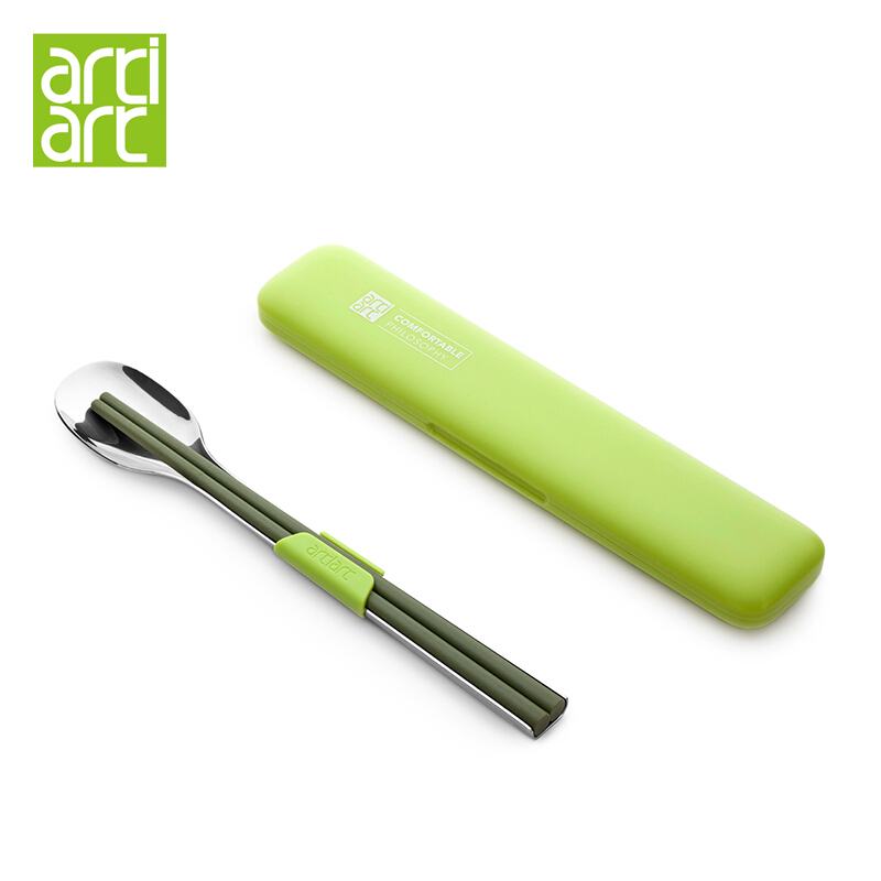 Artiart CARR072 创意餐具套装/一勺一筷（绿色）