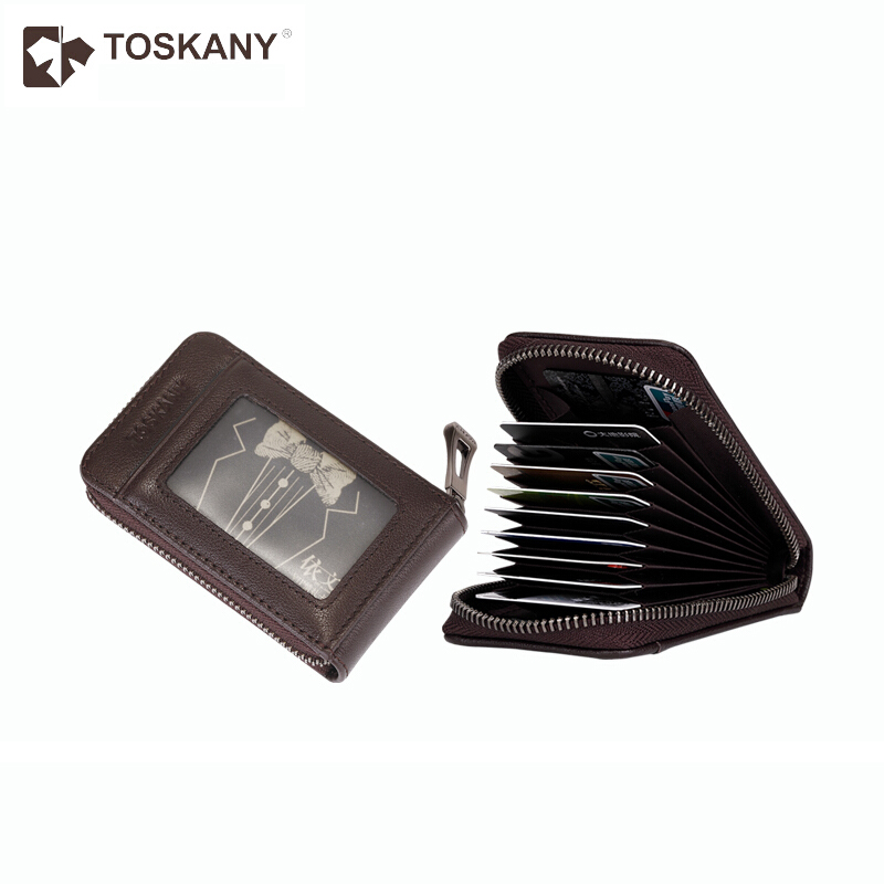 托斯卡尼（TOSKANY） TL66967 多功能大容量拉链名片卡包 头层牛皮