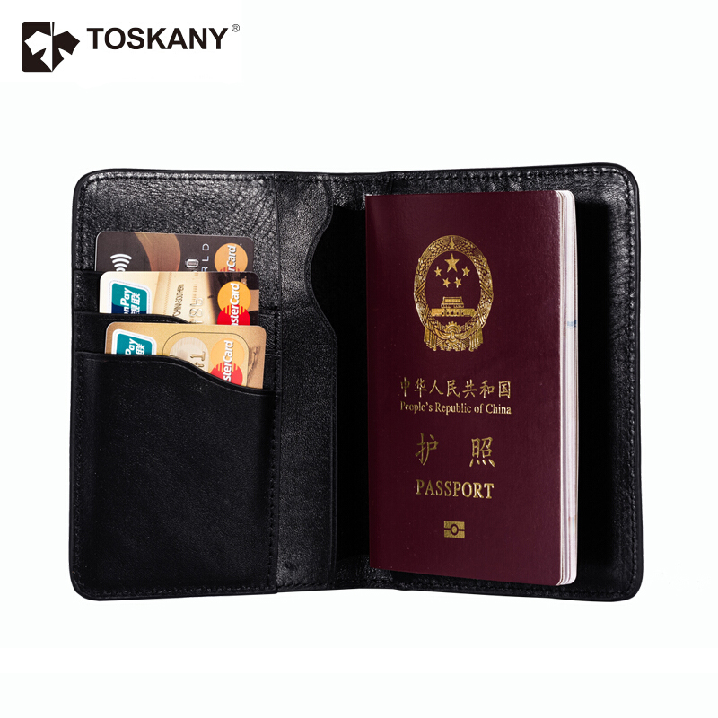 托斯卡尼（TOSKANY） TL66879 多功能护照包 头层牛皮 (黑色) 