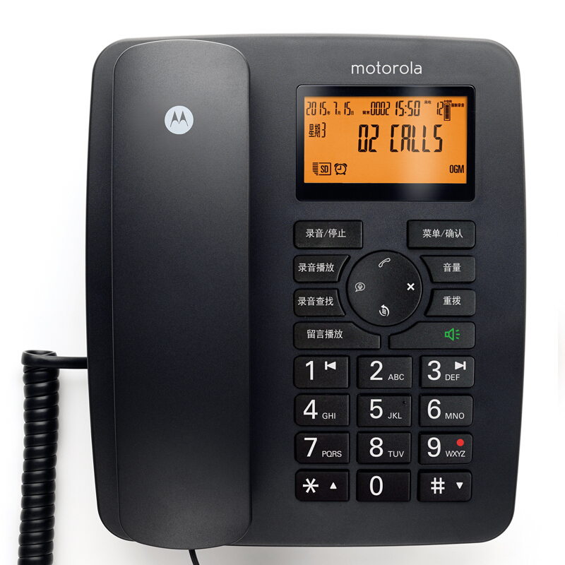 摩托罗拉（Motorola） CT111C 智能自动/手动插卡录音电话机座机商务客服电话呼叫中心家用办公固定座机 （黑色）_http://www.szkoa.com/img/sp/766/4a792ab5-a50c-4ebe-866b-15321f594fe7.jpg