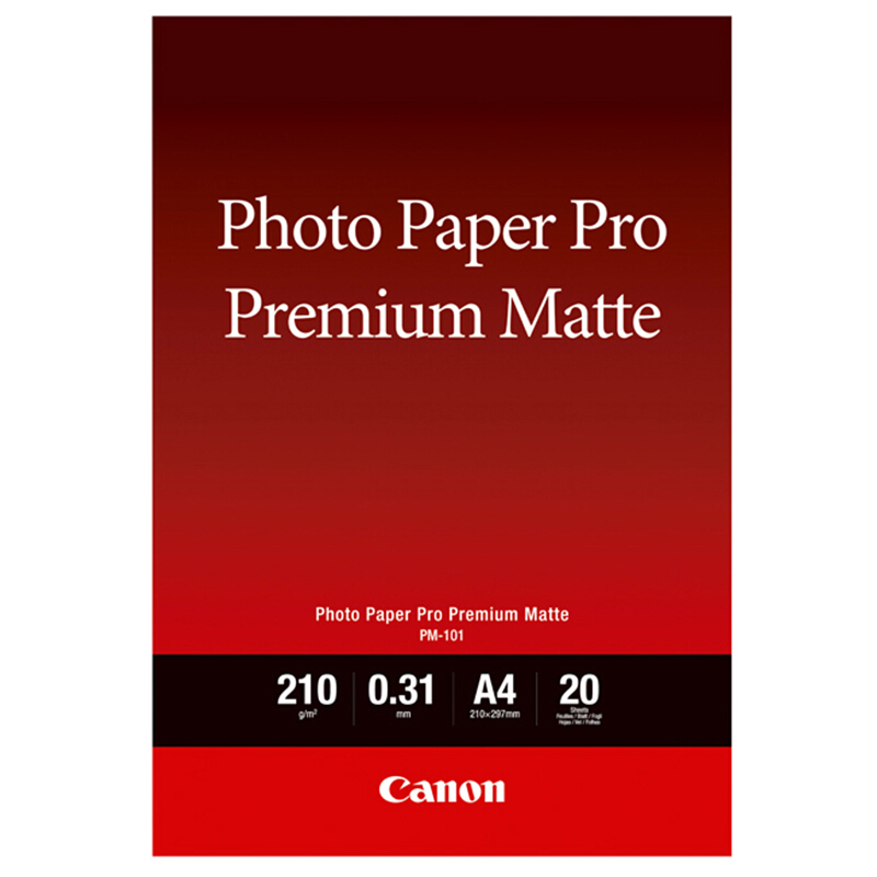 佳能（Canon） PM-101 专业无光泽照片纸/相片纸 (A4/20张) 